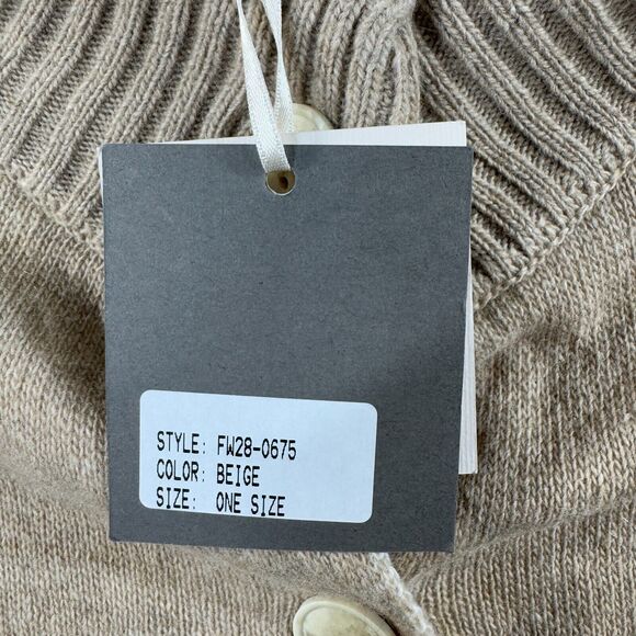 Note Di Anita Cardigan Women's One Size Beige Vest Sweater Wool Cashmere Blend - Picture 5 of 8